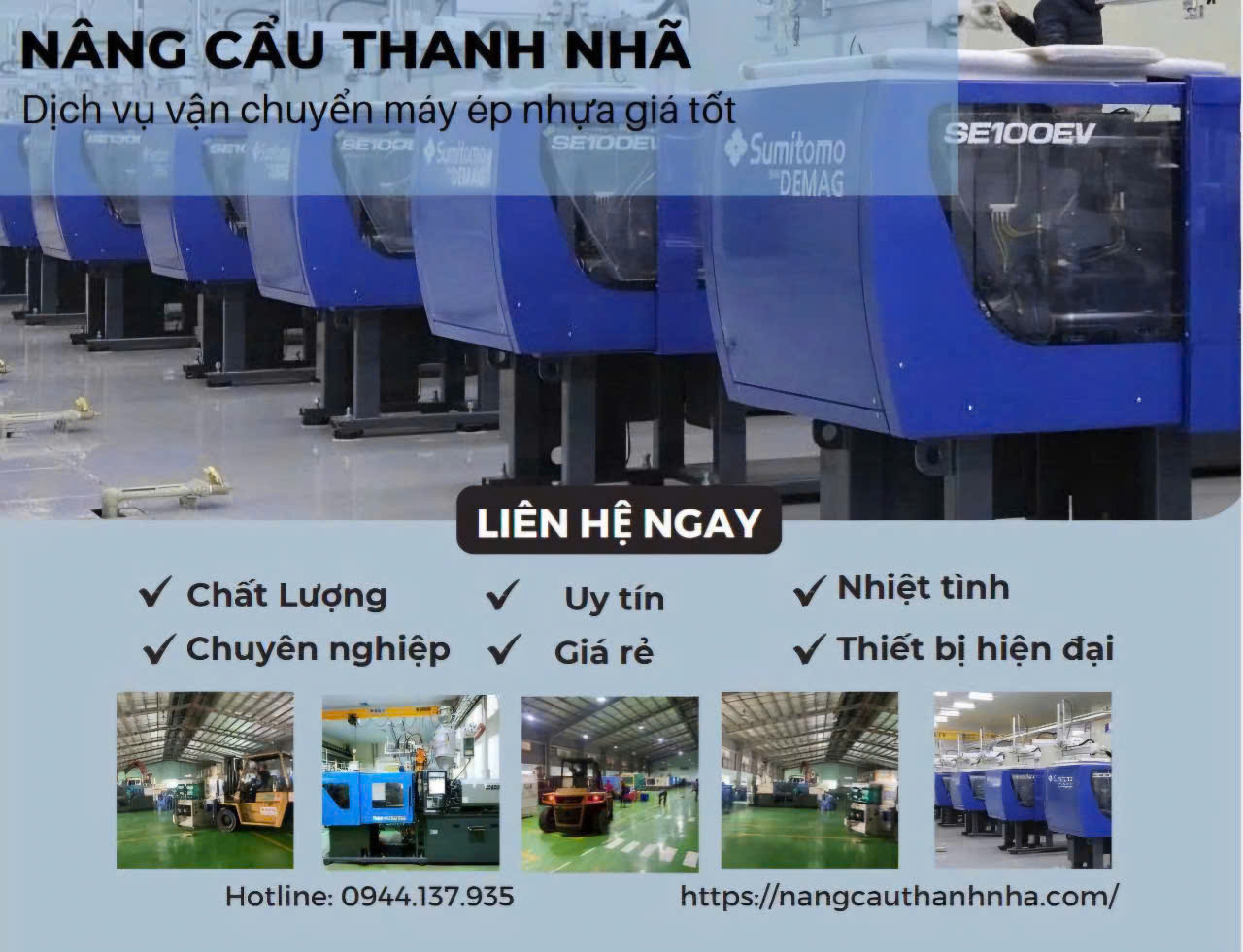 Dịch vụ vận chuyển và lắp đặt máy ép nhựa tại Đồng Nai