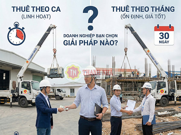 Thuê xe cẩu theo ca hay theo tháng? Lựa chọn nào tối ưu ngân sách cho doanh nghiệp vừa và nhỏ? - Giải pháp từ Thanh Nhã